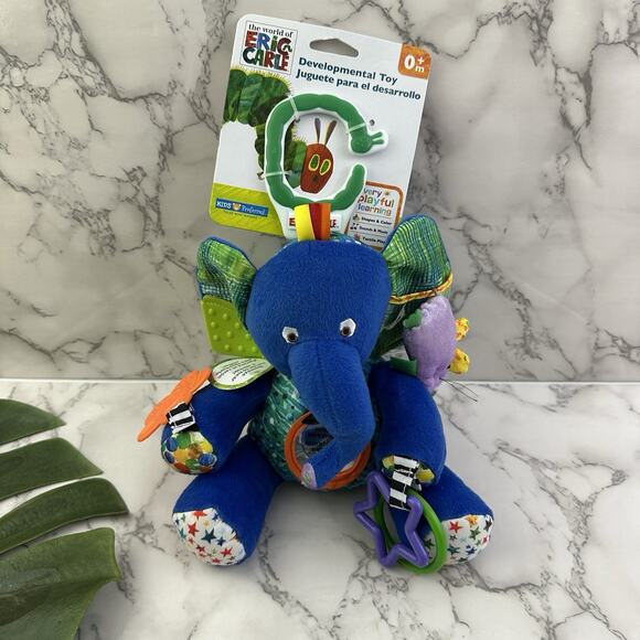 Eric Carle Developmental Toy Elephant New Blue 0+ Month Baby Crinkle Mirror - Picture 1 of 6